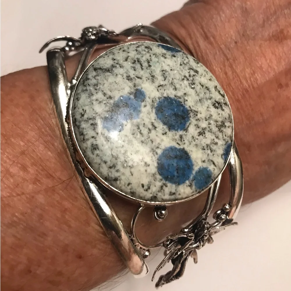 K2 Jasper Stamped Solid 925 Sterling Silver Cuff Bracelet